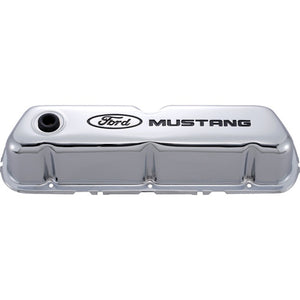 Ford Racing Ford Mustang Logo Stamped Steel Chrome 289/302/351W Valve Covers