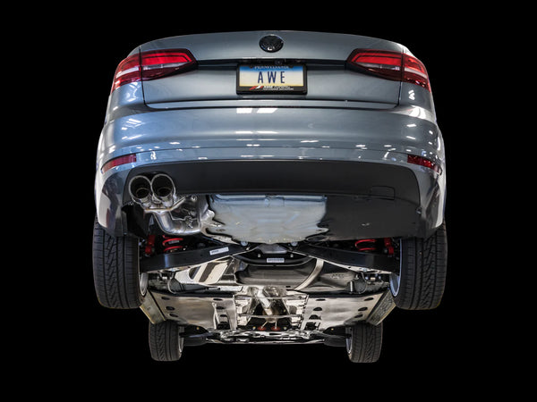 AWE Tuning 2016 - 2018 Volkswagen Jetta Mk6 1.4T Track Edition Exhaust - Chrome Silver Tips