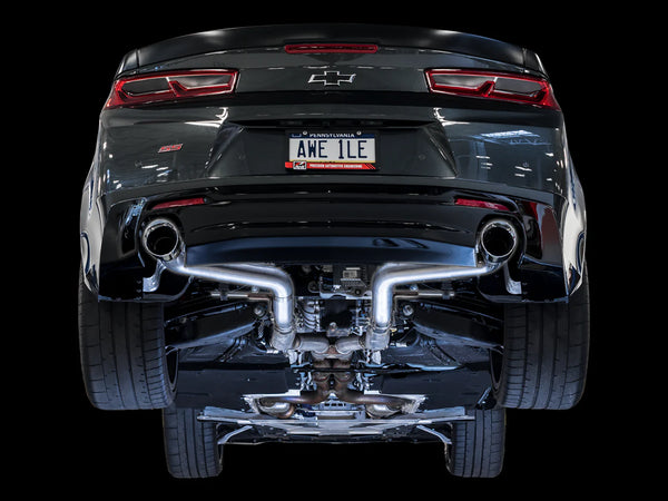 AWE Tuning 2016 - 2024 Chevrolet Camaro SS / LT1  Axle-back Exhaust - Track Edition (Dual Diamond Black Tips)