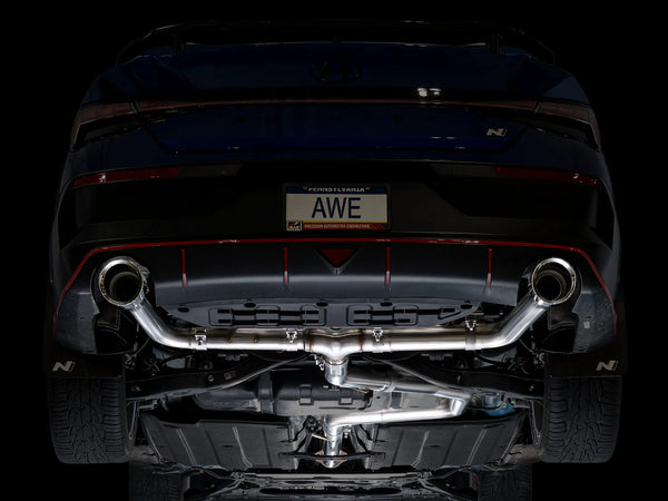 AWE 2022 + Hyundai Elantra N Track Edition Cat-Back Exhaust - Chrome Silver Tips