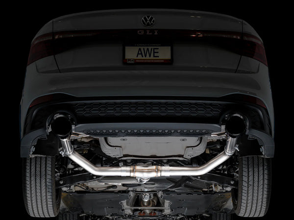 AWE 2022 + Volkswagen Jetta GLI Track Edition Exhaust - Diamond Black Tips