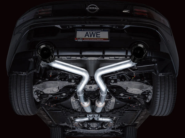 AWE 2023 + Nissan Z RZ34 RWD Track Edition Catback Exhaust System w/ Chrome Silver Tips