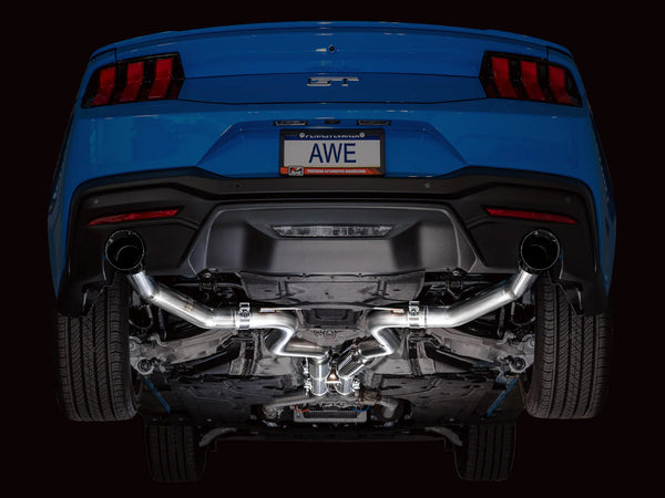 AWE 2024 +  Ford Mustang GT Fastback S650 Track Edition Catback Exhaust w/ Dual Diamond Black Tips