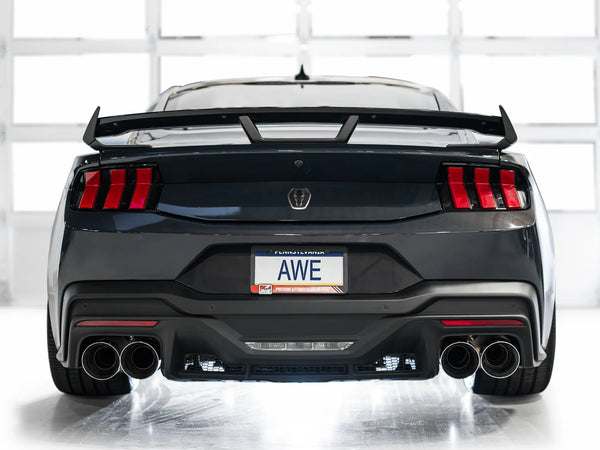 AWE 2024 + Ford Mustang Dark Horse S650 RWD SwitchPath Catback Exhaust w/ Quad Chrome Silver Tips