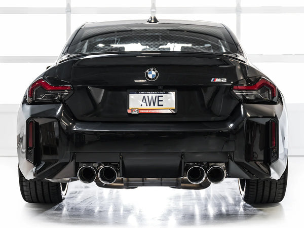 AWE Tuning 2023 + BMW G87 M2 Track Edition Exhaust - Chrome Silver Tips