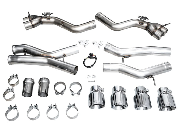 AWE Tuning 2023 + BMW G87 M2 Track Edition Exhaust - Chrome Silver Tips