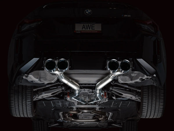 AWE Tuning 2023 + BMW G87 M2 Track Edition Exhaust - Chrome Silver Tips