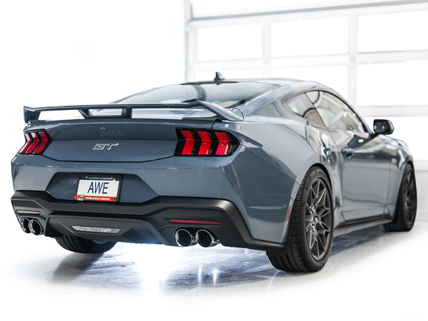 AWE 2024 + Ford Mustang GT Fastback S650 Track Edition Catback Exhaust w/ Quad Chrome Silver Tips