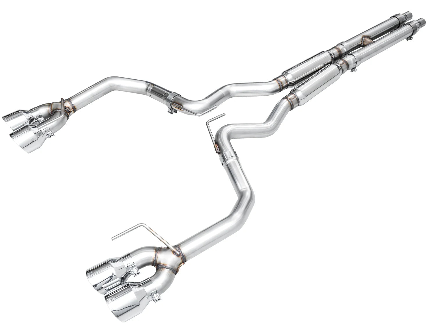 AWE 2024 + Ford Mustang GT Fastback S650 Track Edition Catback Exhaust w/ Quad Chrome Silver Tips