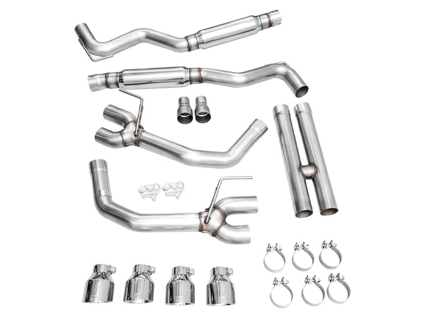 AWE 2024 + Ford Mustang GT Fastback S650 Track Edition Catback Exhaust w/ Quad Chrome Silver Tips