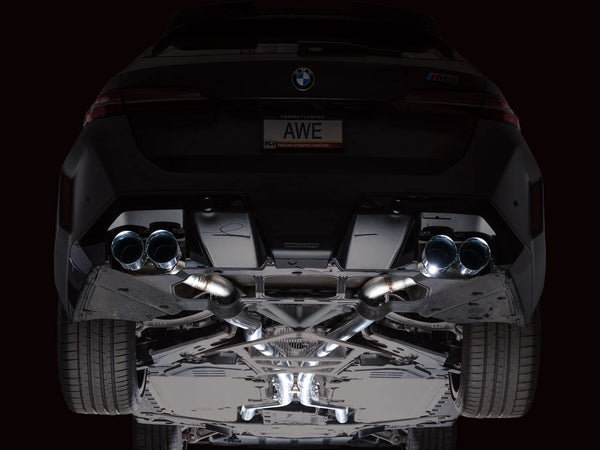 AWE BMW G90/G99 M5 Track Edition Catback Exhaust - Chrome Silver Tips