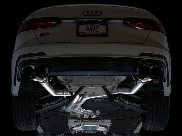 AWE Tuning 2019 - 2023 Audi C8 S6/S7 2.9T V6 AWD Track Edition Exhaust - Diamond Black Tips