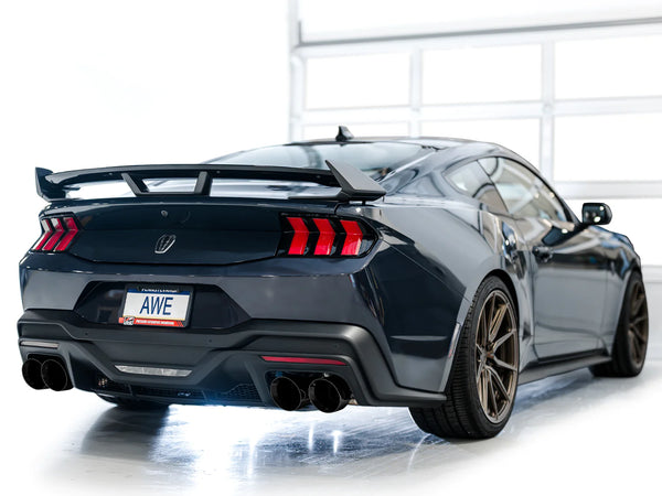 AWE 2024 + Ford Mustang Dark Horse S650 Track Edition Catback Exhaust w/ Quad Diamond Black Tips