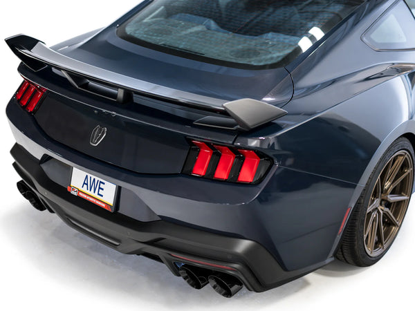 AWE 2024 + Ford Mustang Dark Horse S650 Track Edition Catback Exhaust w/ Quad Diamond Black Tips