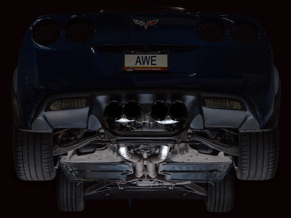 AWE Track Edition Axleback Exhaust for C6 Chevrolet Corvette Z06/ZR1 - Diamond Black Tips