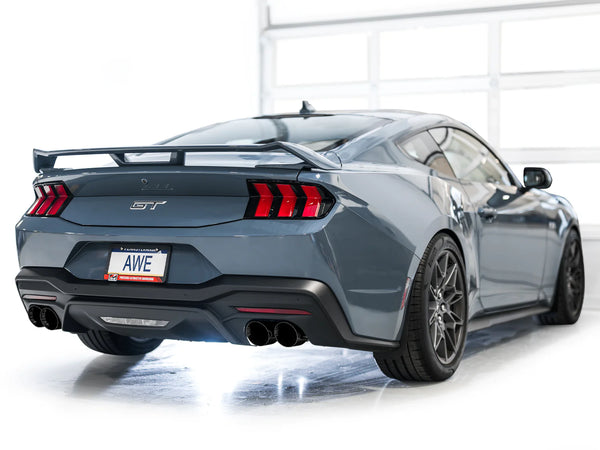 AWE 2024 + Ford Mustang GT Fastback S650 Track Edition Catback Exhaust w/ Quad Diamond Black Tips