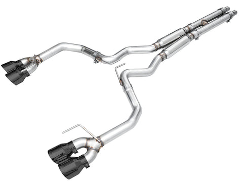AWE 2024 + Ford Mustang GT Fastback S650 Track Edition Catback Exhaust w/ Quad Diamond Black Tips
