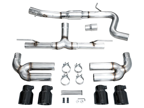 AWE 2022 + Audi 8Y S3 Track Edition Exhaust - Diamond Black Tips