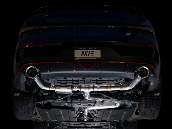 AWE 2022 + Hyundai Elantra N SwitchPath Cat-Back Exhaust - Chrome Silver Tips