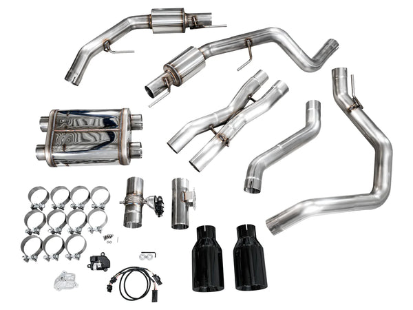 AWE Gen 3 Raptor F-150 R SwitchPath Exhaust - Diamond Black Tips