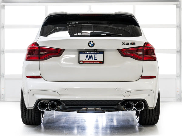 AWE Tuning 2020 - 2025 BMW X3 M / X4 M  / Comp (F97) AWD SwitchPath Axle-back Exhaust - Chrome Silver Tips