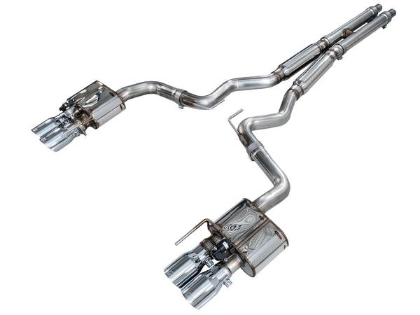 AWE 2018 - 2023 S550 Mustang GT SwitchPath Exhaust - Chrome Silver Tips