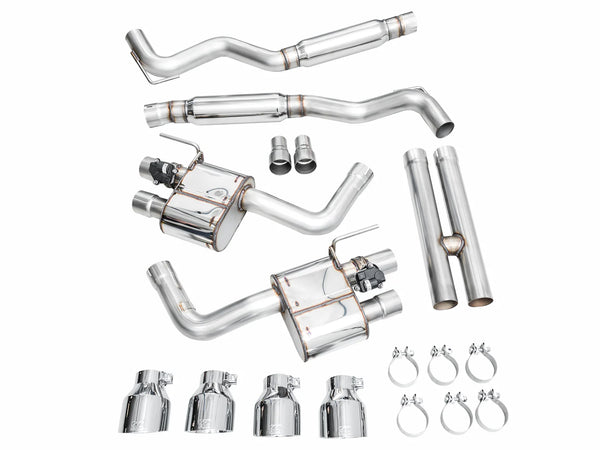 AWE Tuning 2021 - 2023 Ford Mustang Mach 1 SwitchPath Cat Back Exhaust w/ Quad Chrome Silver Tips