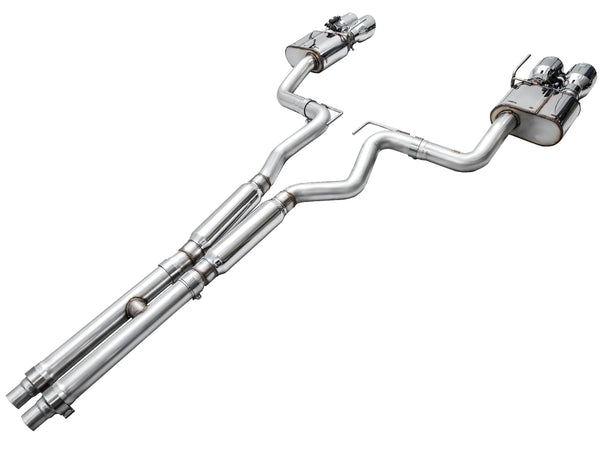 AWE 2024 + Ford Mustang GT Fastback S650 SwitchPath Catback Exhaust w/ Quad Chrome Silver Tips