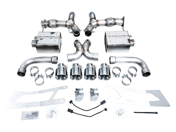 AWE 2023 + Chevrolet C8 Corvette Z06 5.5L SwitchPath Exhaust System - Chrome Silver Tips