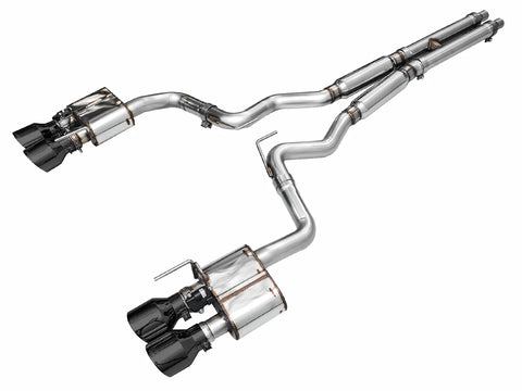 AWE 2024 + Ford Mustang Dark Horse S650 RWD SwitchPath Catback Exhaust w/ Quad Diamond Black Tips