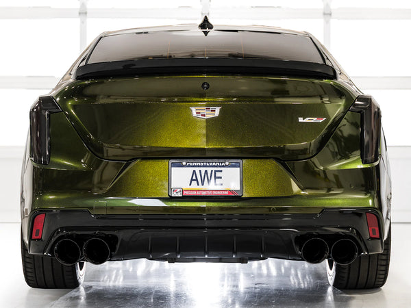 AWE Tuning 2021+ Cadillac CT4-V Blackwing SwitchPath Exhaust - Diamond Black Tips