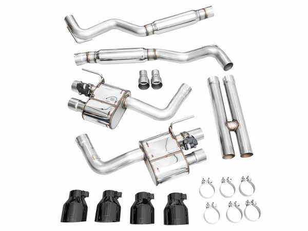 AWE Tuning 2021 - 2023  Ford Mustang Mach 1 SwitchPath Cat Back Exhaust w/ Quad Diamond Black Tips