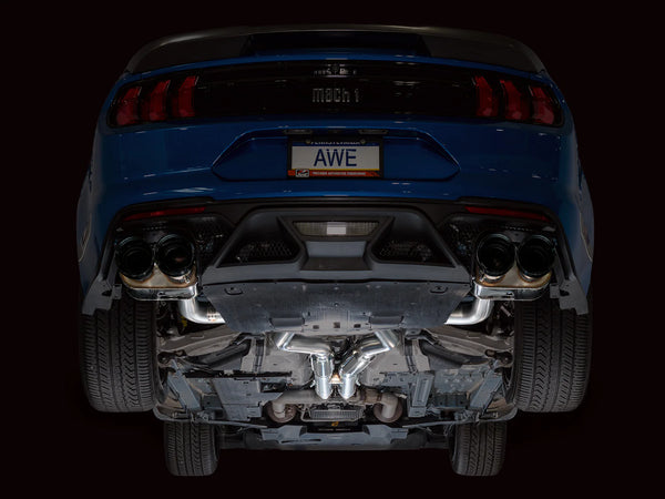 AWE Tuning 2021 - 2023  Ford Mustang Mach 1 SwitchPath Cat Back Exhaust w/ Quad Diamond Black Tips