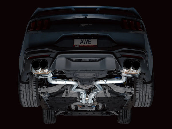 AWE 2024 + Ford Mustang GT Fastback S650 SwitchPath Catback Exhaust w/ Quad Diamond Black Tips