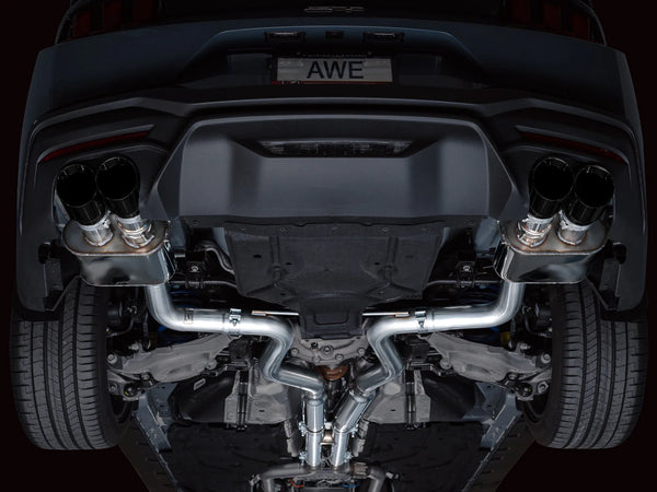 AWE 2024 + Ford Mustang GT Fastback S650 SwitchPath Catback Exhaust w/ Quad Diamond Black Tips