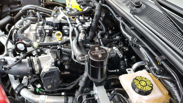 J&L 2025 - 2026 Ford Bronco 2.3L/ 2025 - 2026 Ford Ranger 2.3L Separator 3.0 PCV Side - Clear / Black Anodized