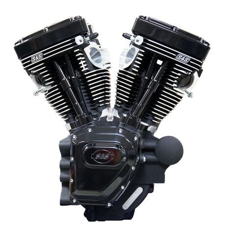 S&S Cycle T124LC Black Edition Longblock Engine for Harley Davidson Select 2007-'16 HD® Twin Cam 96®, 103®, 110® Models - 585 GE Cams