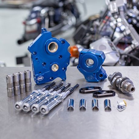 S&S Cycle Chain Drive 475C Cam Chest Kit with Chrome Pushrod Tubes for Water Cooled 2017 + Harley Davidson M8 Models
