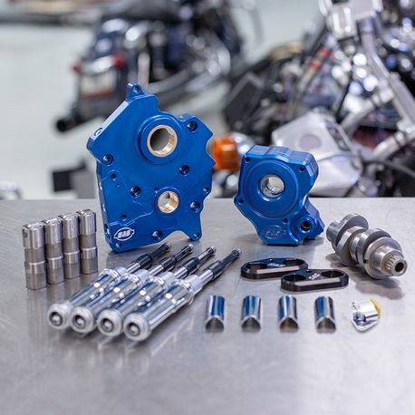 S&S Cycle Chain Drive 475C Cam Chest Kit with Chrome Pushrod Tubes for Oil Cooled 2017-up Harley Davidson M8 Models