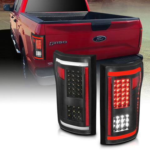 ANZO 2015-2017 Ford F-150 LED Taillights Black ( Does not fit models with Factory LED tail lights or BLIS system )