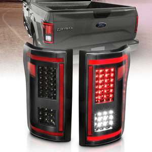 ANZO 2015 - 2017 Ford F-150 LED Taillights Black w/ Sequential