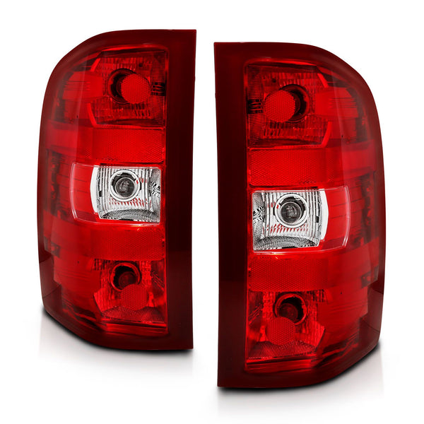 ANZO 2007-2013 Chevy Silverado 1500 / 2500 / 3500 HD Taillight Red/Clear Lens (OE Replacement)