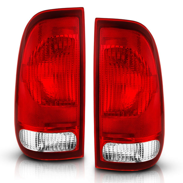 ANZO 1997-2003 Ford F-150 / F-250 / 1999 - 2007 F-350 / F-450 / F-550 Super Duty Taillight Red/Clear Lens (OE Replacement)