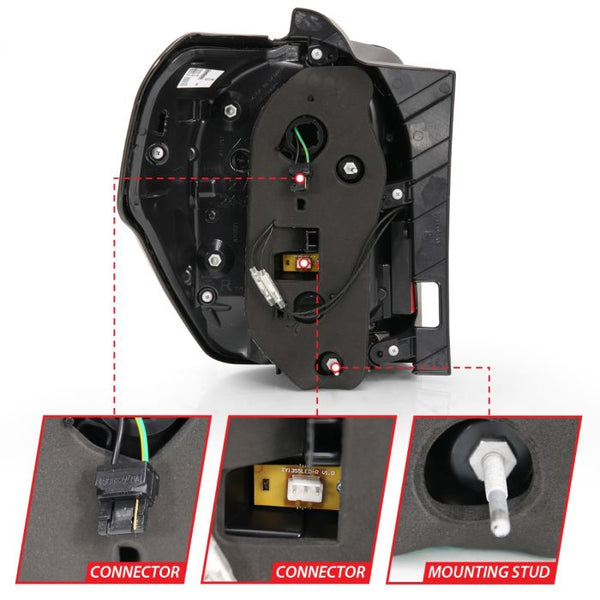 ANZO 2014-2024 Toyota 4Runner T.L Black Housing Smoke Lens Red Light Bar W/Sequential