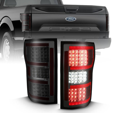 ANZO 2018 - 2020 Ford F-150 LED Taillight Smoke (Red Light Bar) (w/ Sequential)