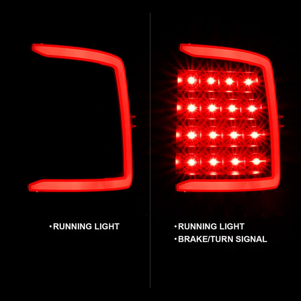 ANZO 2009-2018 Dodge Ram 1500 / 2500 / 3500 / 2019 - 2023 Ram Classic LED Taillight Plank Style Black w/Clear Lens
