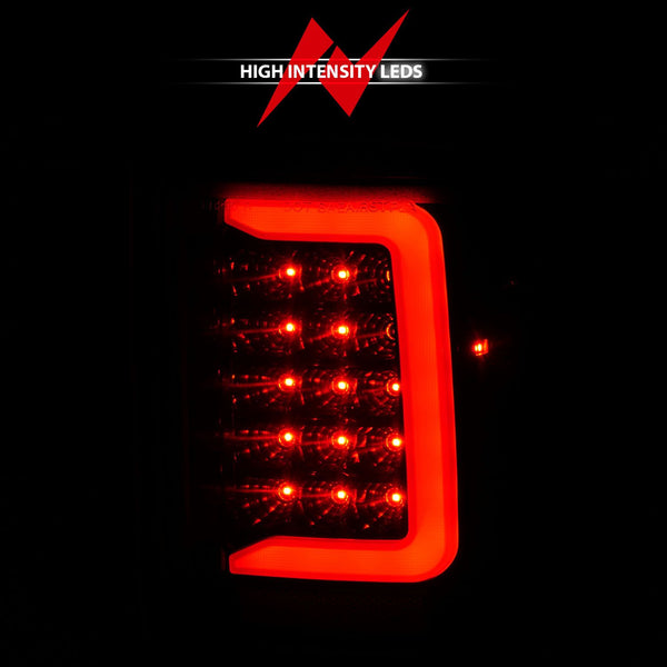 ANZO 1993-1997 Ford Ranger LED Tail Lights w/ Light Bar Black Housing Clear Lens