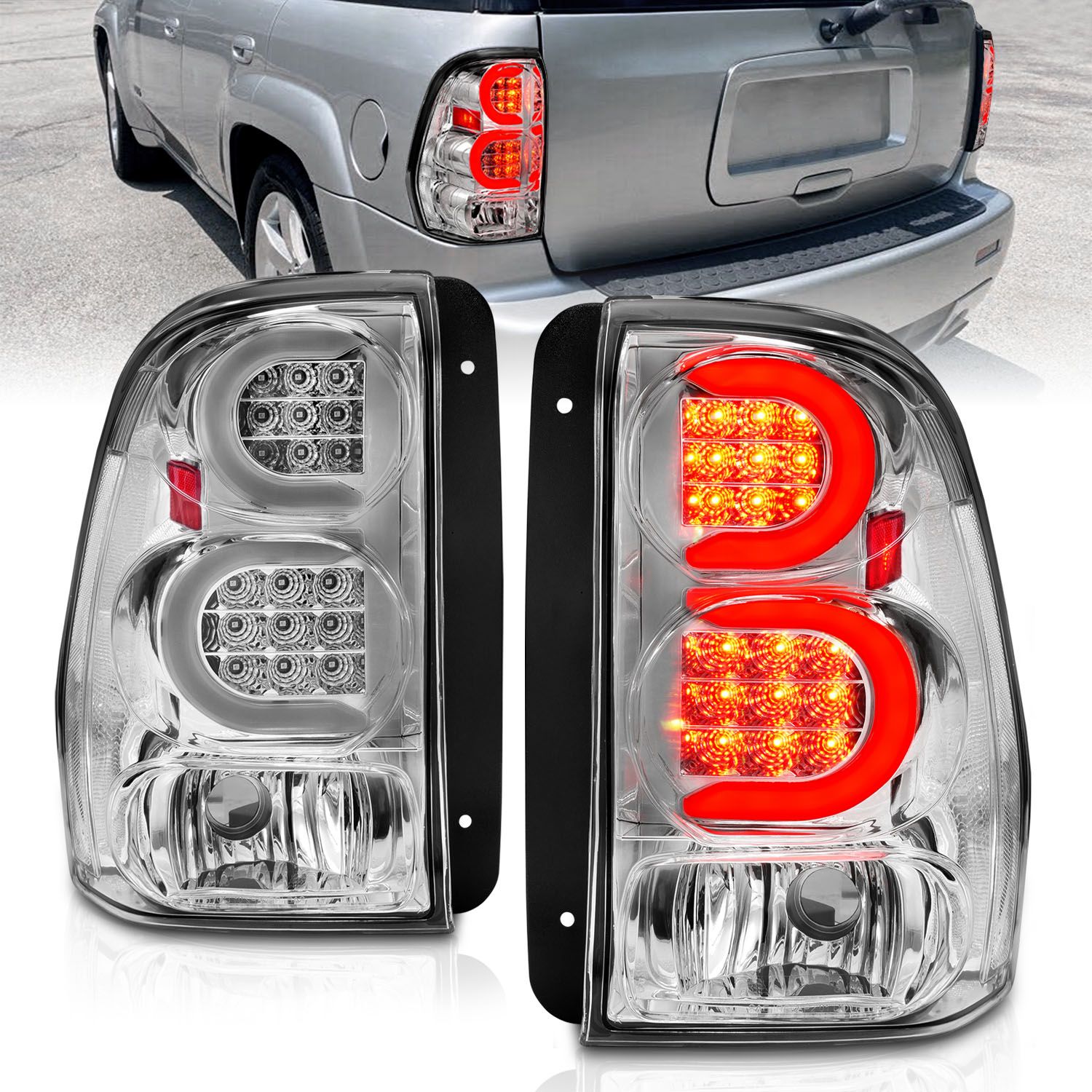 ANZO 2002-2009 Chevrolet Trailblazer LED Tail Lights w/ Light Bar