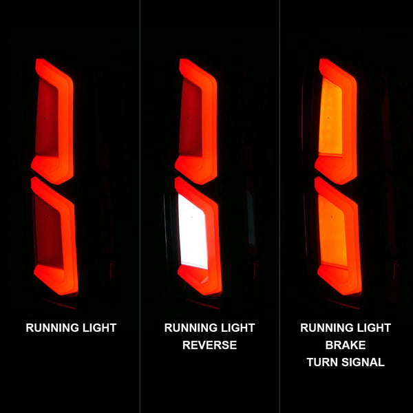 ANZO 2015-2020 Chevrolet Tahoe / Suburban LED Tail Lights w/ Light Bar Black Housing Smoked Lens