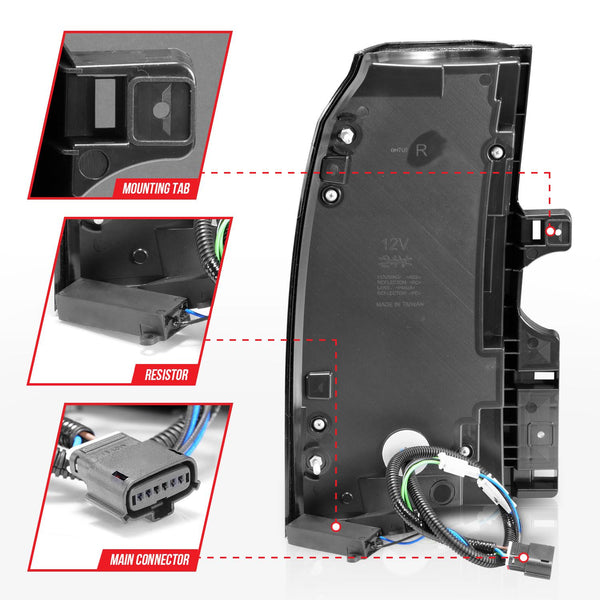 ANZO 2015-2020 Chevrolet Tahoe / Suburban LED Tail Lights w/ Light Bar Black Housing Smoked Lens